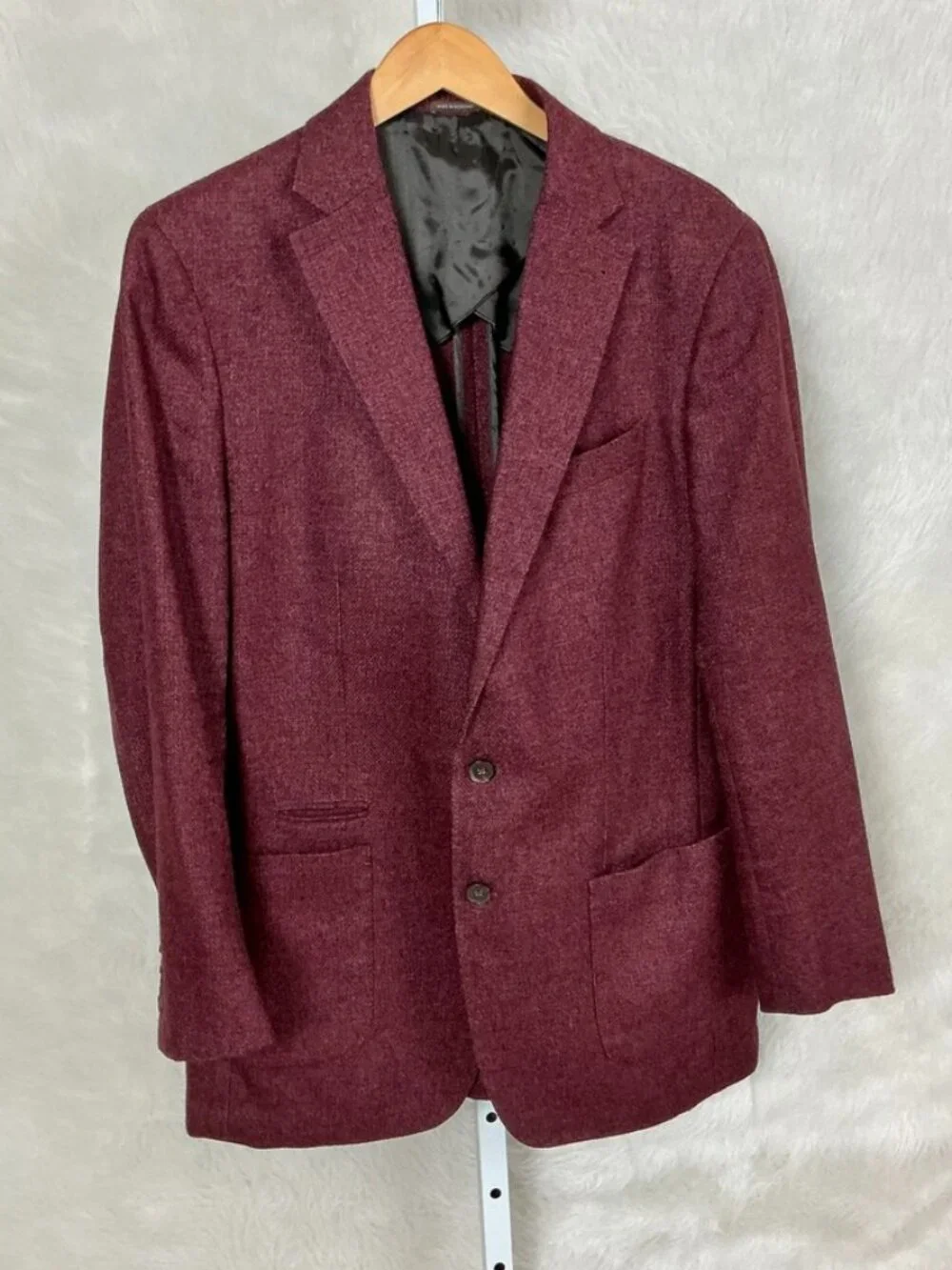 Peter Millar Red Wool & Silk Tweed Notch Collar Blazer 44L Long